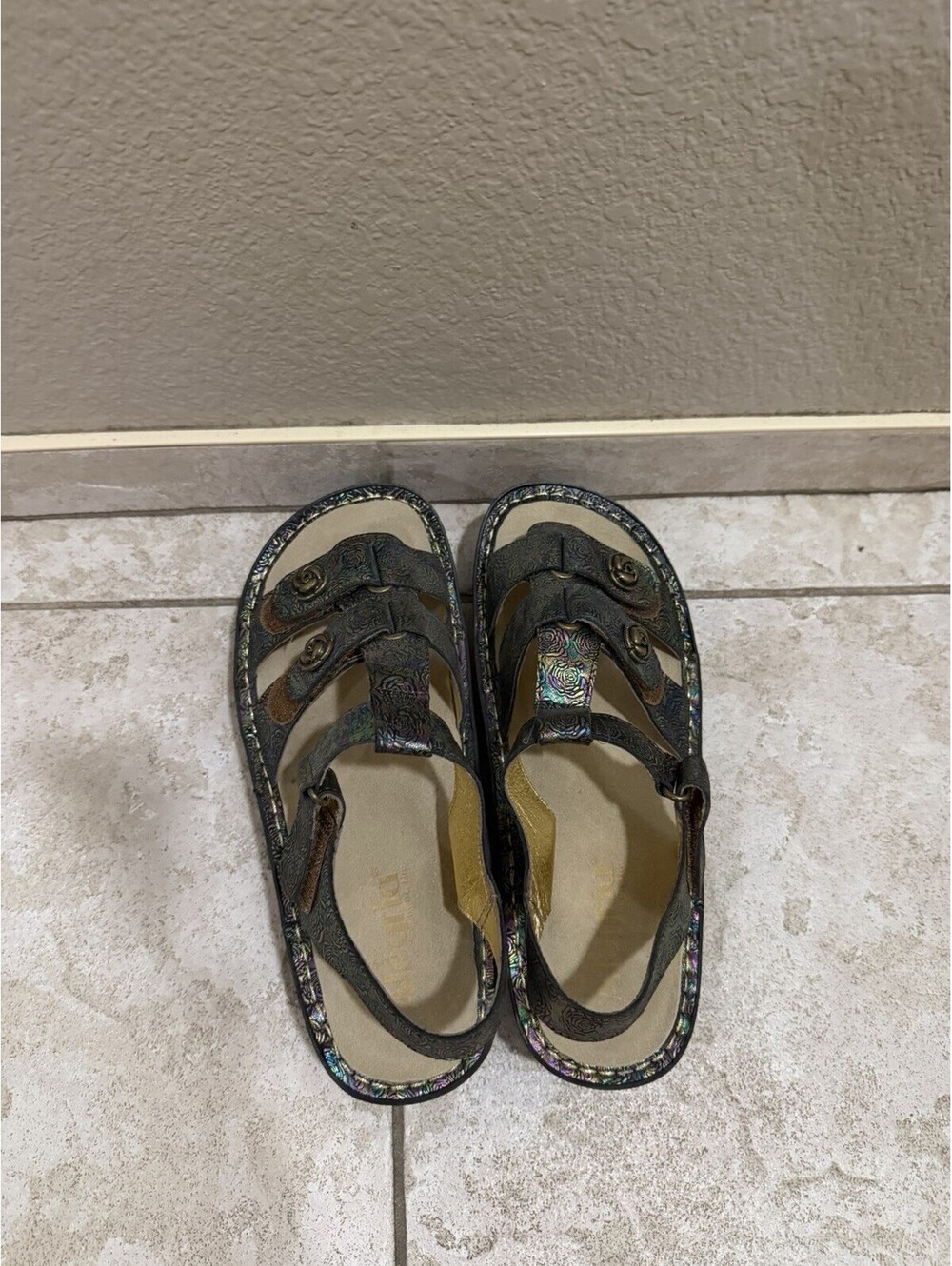 Alegria Iridescent Rose Sandals Size 39